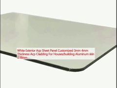 Pannello di foglio Acp esterno bianco personalizzato spessore 3 mm 4 mm rivestimento Acp per case / edifici pelle di alluminio 0,18 mm