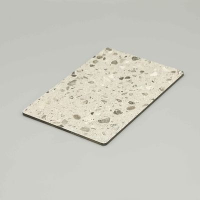 Decorazione spazzolata Carta di marmo Acp Bianco Terrazzo Pannello composito in alluminio Rivestimento murario