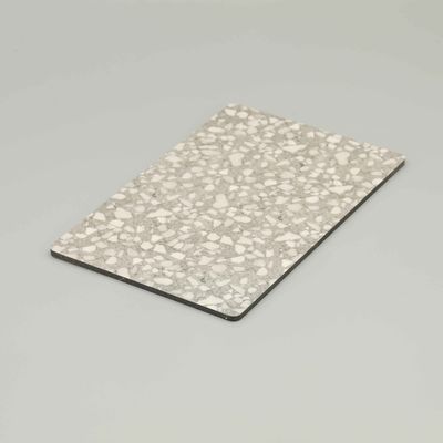 Pannello composito in alluminio di marmo grigio 4ft 8ft rivestimento in alluminio Pvdf