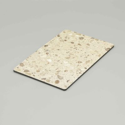 Pannello composito in marmo di alluminio giallo chiaro di Terrazzo A2 4mm Pannello composito