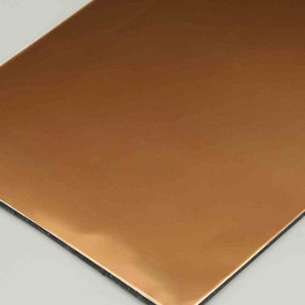 Pannello composito in alluminio a specchio di champagne da 4 mm 1220×2440 mm per rivestimenti murali interni