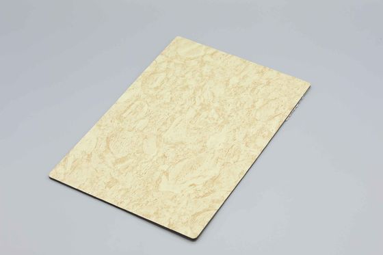 Modello di pietra beige resistente agli graffi Pannello composito in alluminio 4 mm 1,22*2,44m Materiali per muri di costruzione