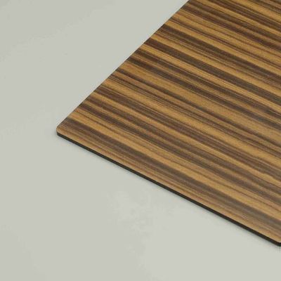 Pannello composito di alluminio di teak wood grain. PVDF Coating ACP Sheet per rivestimenti interni ed esterni.